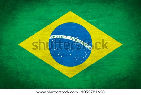 Flag of brazil with chalk color.