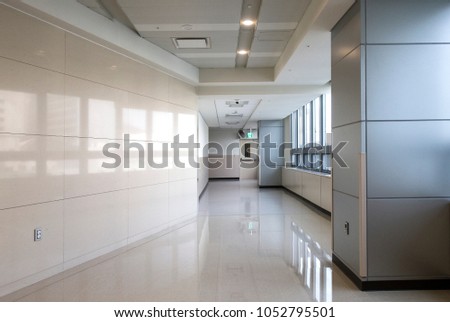 Empty hallway in the hospital Royalty-Free Stock Photo #1052795501