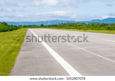 Airport runway with marking