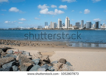 San Diego skyline from the beach at Coronado