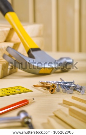 working tools on table