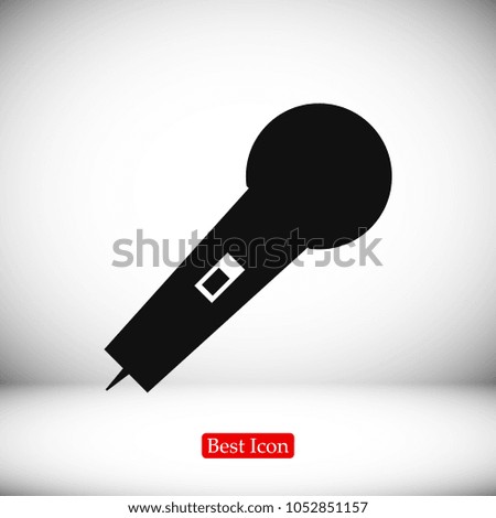 microphone icon, stock vector illustration flat design style