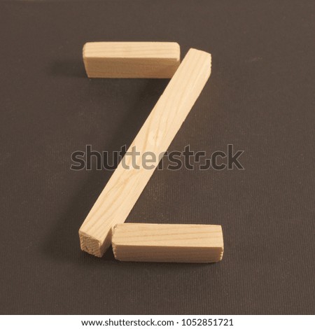 wooden alphabet letter Z
