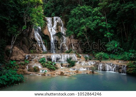 Asia, Laos, Waterfall, Cascade 