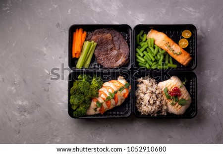 food in a lunch box Royalty-Free Stock Photo #1052910680