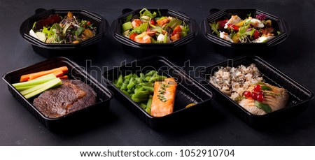 food in a lunch box Royalty-Free Stock Photo #1052910704