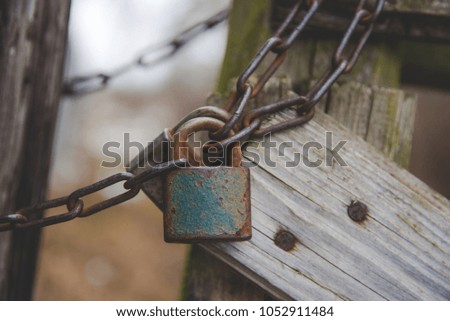 Old rusty vintage lock.