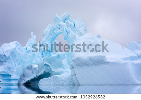 Ice Formation in Antarctica. Just beyond the Gerlache Straits is where this Ice Garden exists Royalty-Free Stock Photo #1052926532