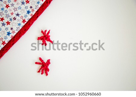 Patriotic colors isolated on white background with room for your text