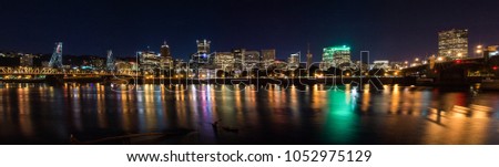 Portland (Oregon OR) Skyline at night.