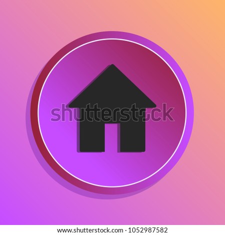 Stone web vector a button home symbol sign. White rounded square shape with black shadow and gray reflection on white background. This illustration clip-art design element saved in an eps