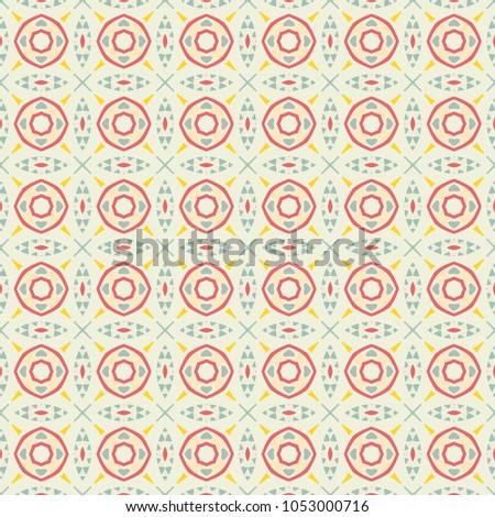 Vector seamless geometric pattern with repeating texture for textile fabric or paper print. Colorful graphic background. Tribal ethnic ornament, design for book cover, invitation card design
