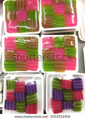 Thai colorful classy sweet in packaging