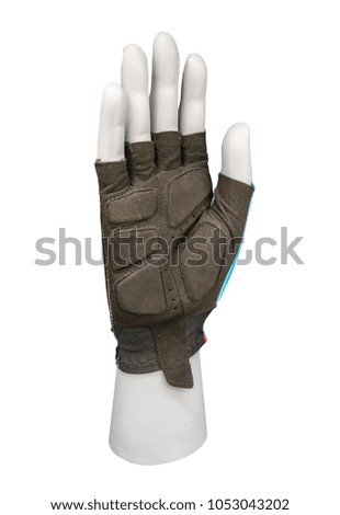 Hand figure for store display wearing glove isolated on white background