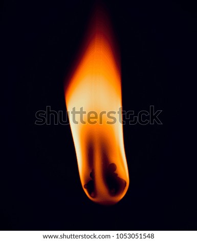A beautiful fire flame isolated yellow object unique stock photograph
