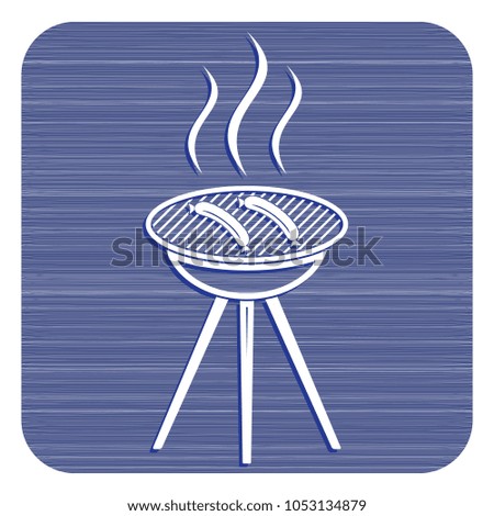 Barbecue sausage icon. Vector illustration.

