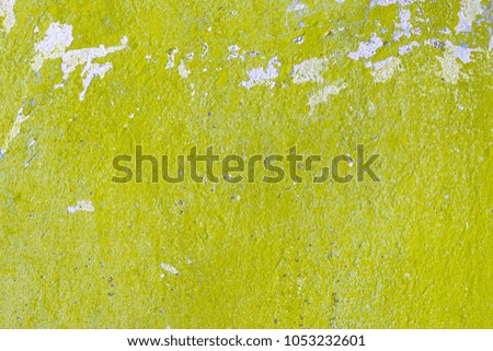 Green wall before repair. Rough housework wallpaper design backdrop. Color room interior decoration texture template background