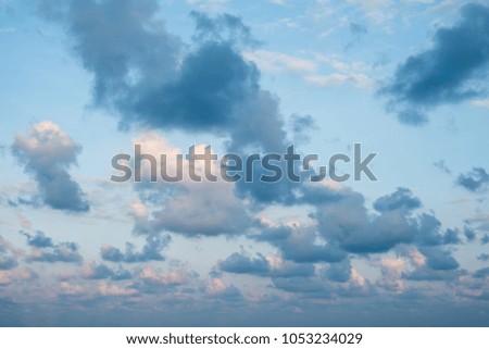 evening sky cloudscape - colorful cloud sky in evening sunlight -
