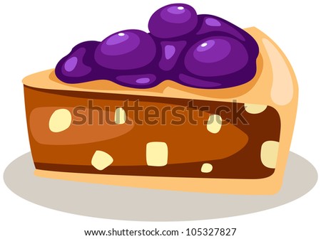 illustration of isolated piece of raspberry cake on white