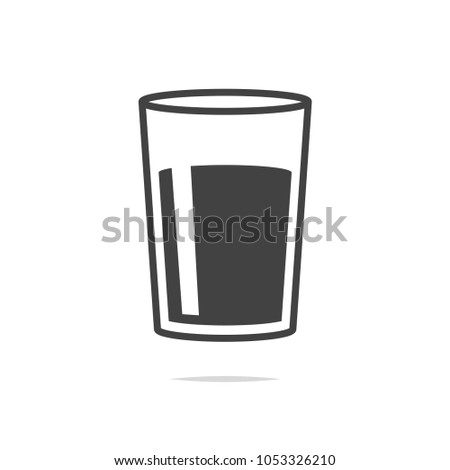 Glass of water icon vector transparent