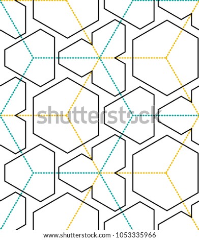 Seamless geometric pattern with polygons. Vector art.