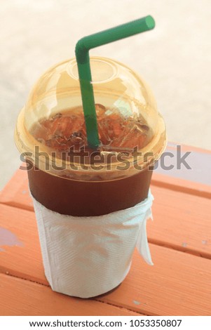 Black Ice coffee in holiday for relaxing.