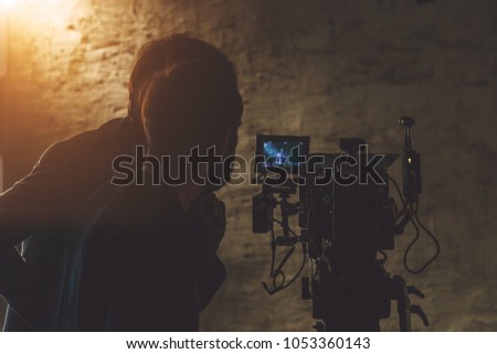 on-set movie camera