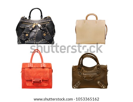 women fashion accessories -  luxury, handbag on white background Royalty-Free Stock Photo #1053365162