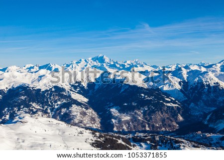 View from Saulire peak to french alpes, Three Valleys, France