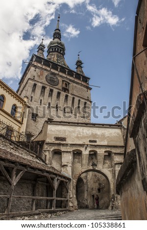 The medieval Tower of the Clock, Sighisoara, Transylvanie, Romania