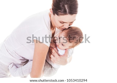 Mother with baby isolated