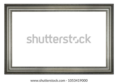 Silver rectangle frame on a white background, isolated