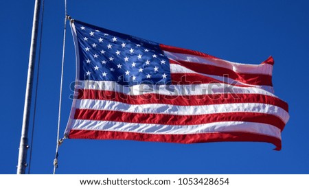 American Flag blowing in the wind