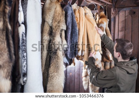 fur animals in the processing plant