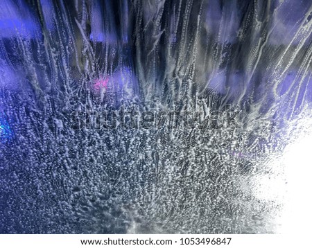 Automatic car wash.view from inside window car