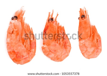 Red cooked prawn or shrimp isolated on white background.
