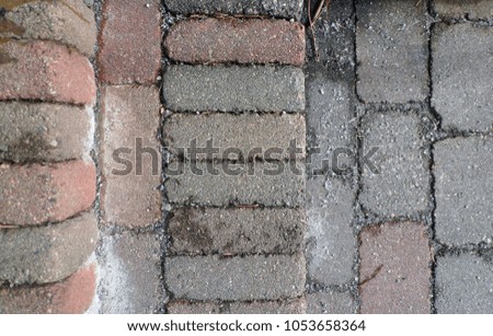 Brickwork. Steps of a street staircase, parapet, floor