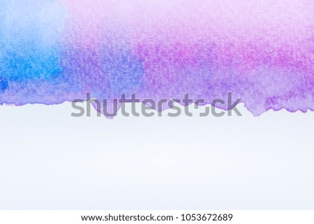 Abstract handmade watercolor.It is wet texture background with paint brushes on the white paper. Picture for design art work.Or use for illustrations.