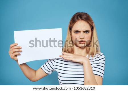 free place, woman, sheet of paper, business                               