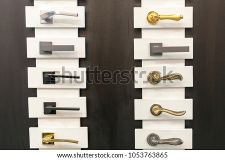 Set of different door handles