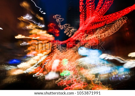 Beautiful Abstract futuristic painting color texture with lighting effect. Modern dynamic shiny pattern. Fractal graphic artwork design. Creative long exposure photography. Abstract lights at night.