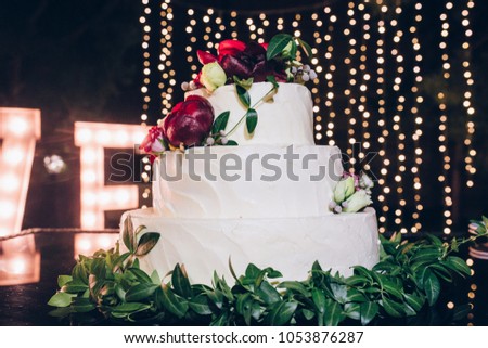 Multi-level wedding cake.