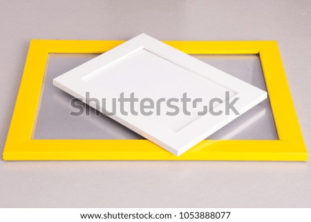 frame photo white and yellow