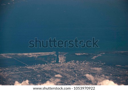 The city of Miami in Florida from the air