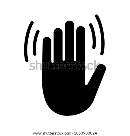 Hand wave / waving hi, hello, bye or goodbye gesture flat vector icon for apps and websites