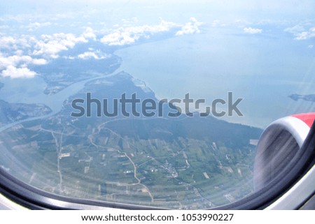 The photo of the landscape of Hat Yai in Songkhla province was taken  from the plane window.