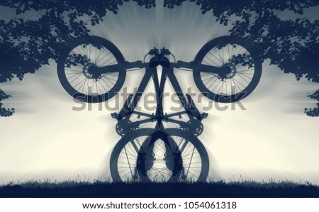 bike symbol in the evening