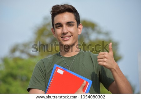 Hispanic Male Teen Military Student And Success Royalty-Free Stock Photo #1054080302