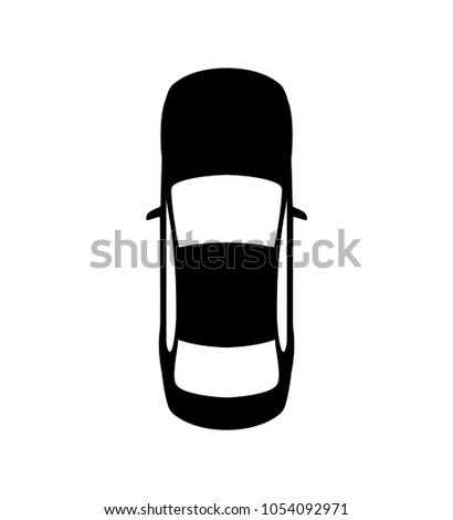 Top view of a car. Car icon. Vector illustration