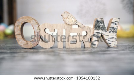 Easter letter, wood letter, easter Background 